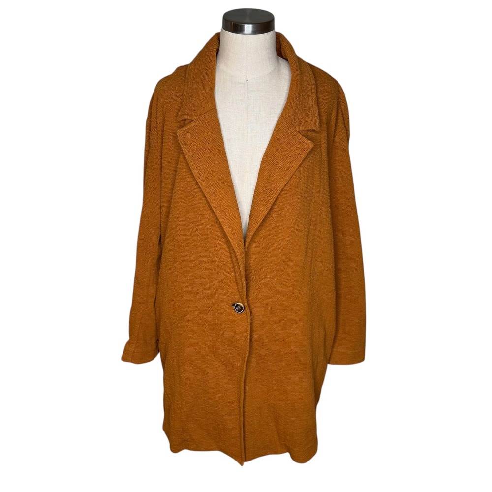 ANTHROPOLOGIE Corinthia Oversized Blazer Burnt Orange Women's Size Medium